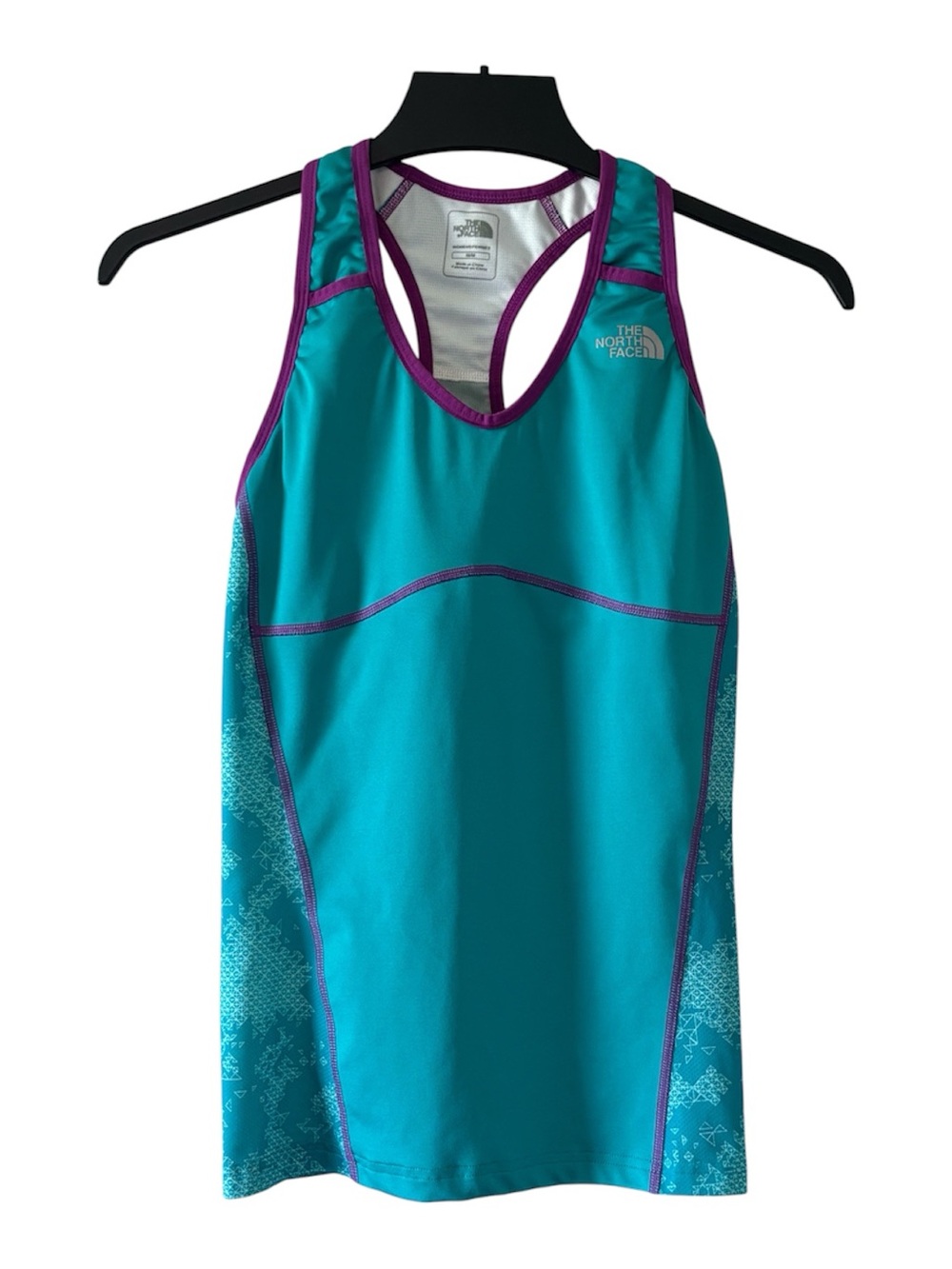 The North Face Teal Tank with Purple Trim Racerback